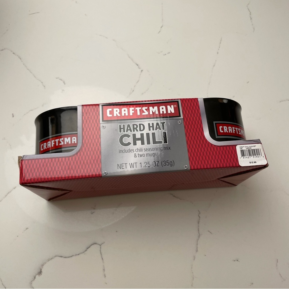 CRAFTSMAN Logo Coffee Mugs Set of 2 Black Large Ceramic Chili Soup Cup 16 Oz
